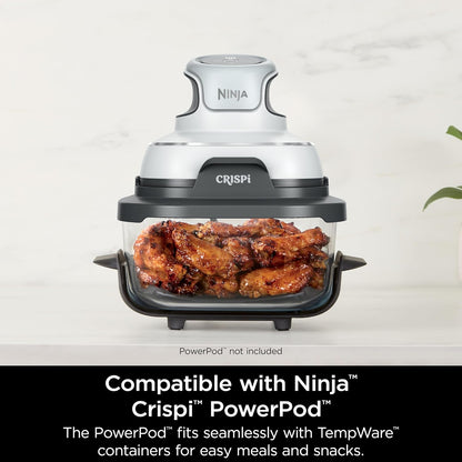 Ninja 4-QT CleanCrisp™ Glassware Container with Storage lid, Compatible with Ninja Crispi Portable Cooking System, Microwave, Freezer & Dishwasher Safe, PFAS & PTFE Free Glass, XSKSFN4QT
