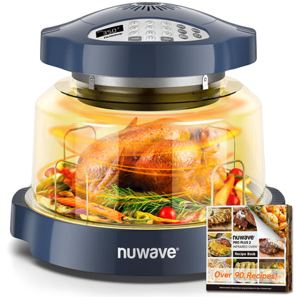 Nuwave Oven Pro Plus Air Fryer, Infra-Red Countertop, 2025 Advanced Convection, No Defrosting or Preheating, Cook Fresh or Frozen, Durable Power Dome, 100 Presets & 50 Memory, PFAS Free, Black