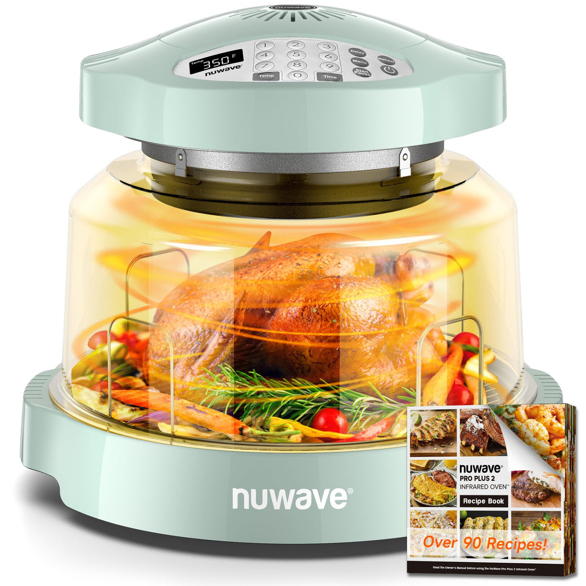 Nuwave Oven Pro Plus Air Fryer, Infra-Red Countertop, 2025 Advanced Convection, No Defrosting or Preheating, Cook Fresh or Frozen, Durable Power Dome, 100 Presets & 50 Memory, PFAS Free, Black