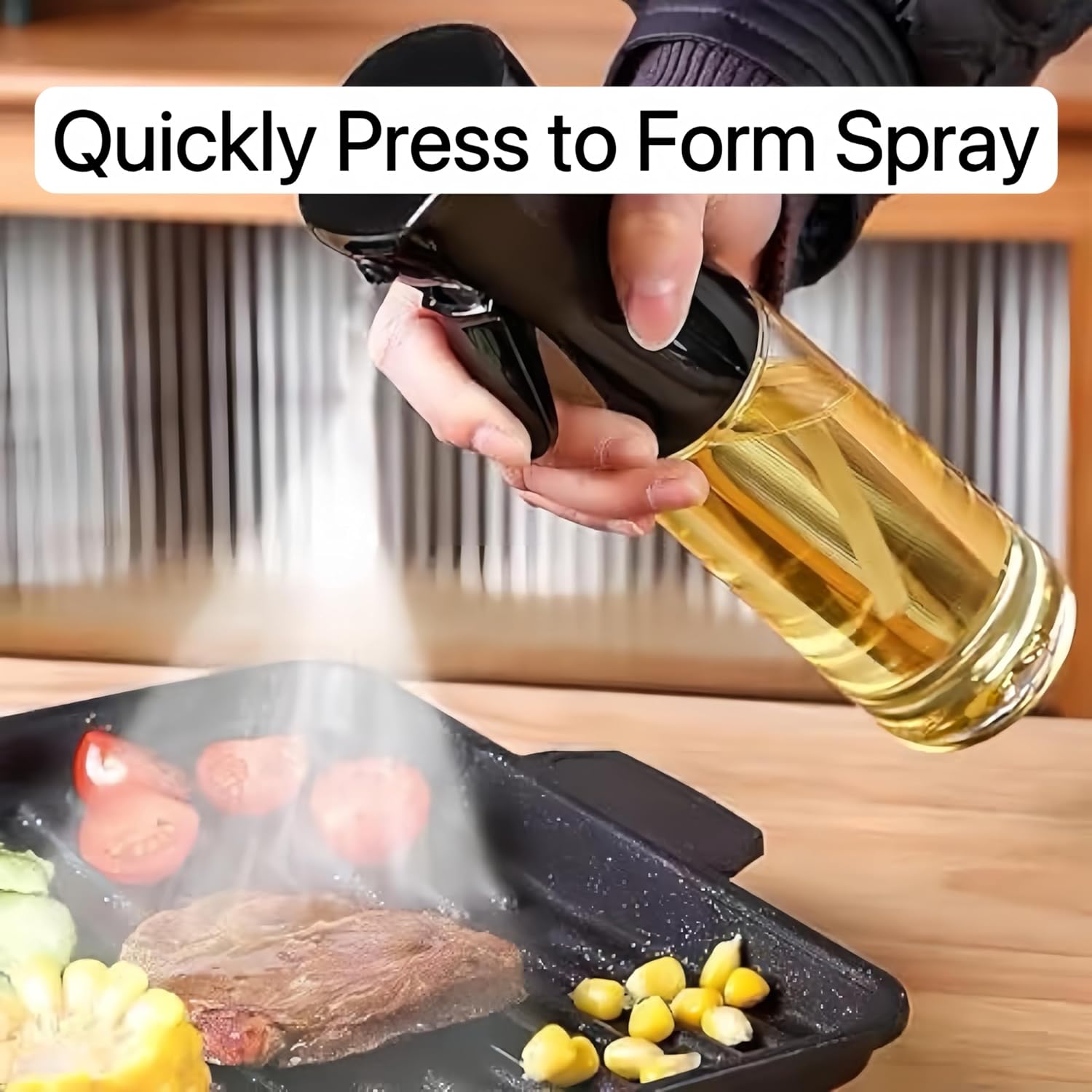 Oil Sprayer for Cooking- 200ml Glass Olive Oil Sprayer Mister, Olive Oil Spray Bottle, Kitchen Gadgets Accessories for Air Fryer, Canola Oil Spritzer, Widely Used for Salad Making, Baking, Frying,BBQ